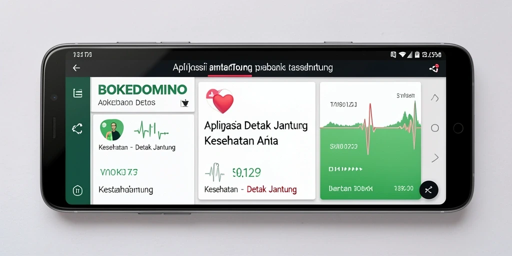 Tampilan utama BOKEDOMINO dengan grafik detak jantung yang informatif.