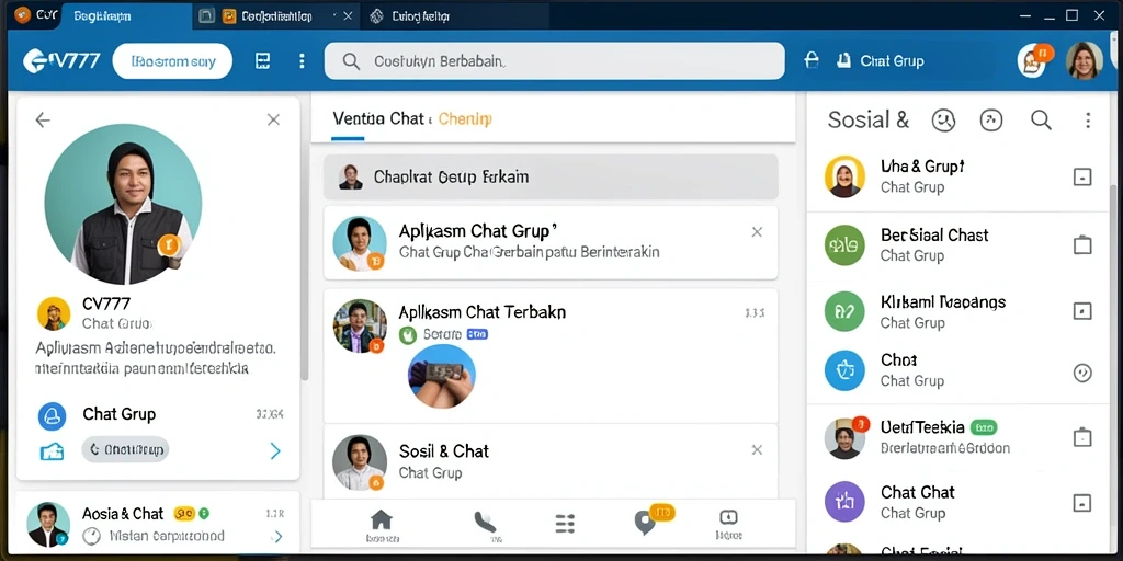 Screenshot CV777 menampilkan antarmuka grup chat yang intuitif.