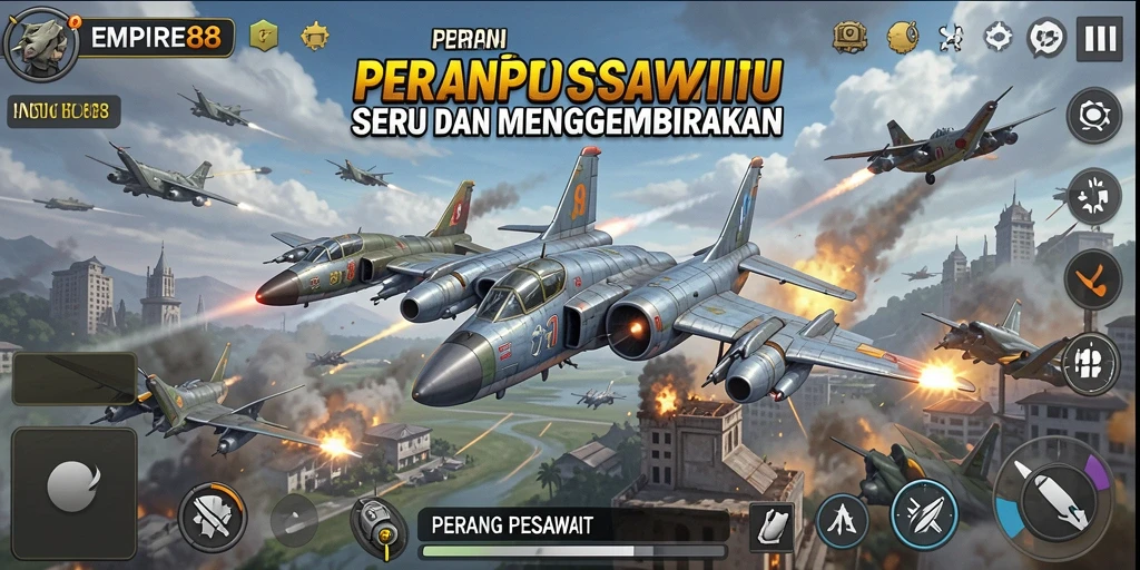 Antarmuka EMPIRE88 menampilkan pesawat tempur dalam aksi yang mendebarkan.