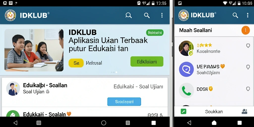 Tampilan antarmuka aplikasi IDKLUB yang interaktif dan menarik.