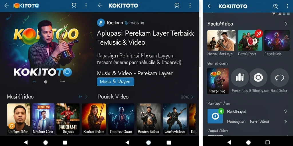 Antarmuka KOKITOTO saat merekam layar dengan fitur lengkap.