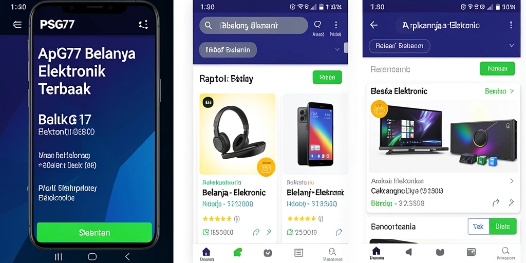 Antarmuka intuitif PSG77 untuk belanja elektronik.