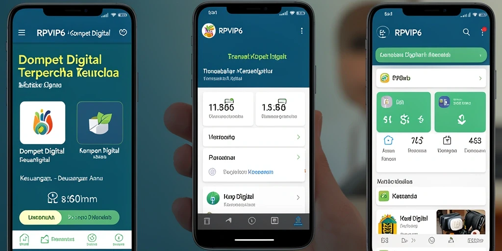 Antarmuka RPVIP6 yang modern dan intuitif untuk transaksi Dompet Digital.
