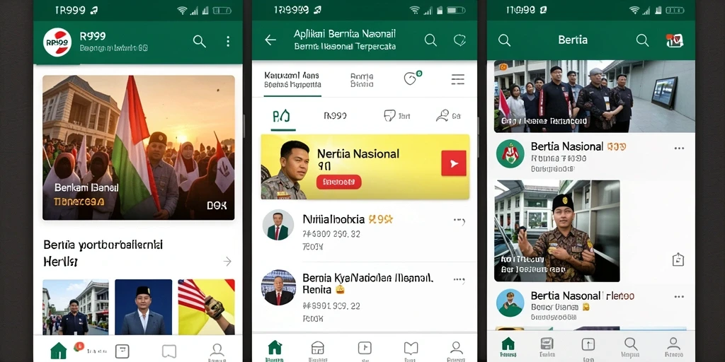 Antarmuka aplikasi RR999 yang sederhana dan informatif.