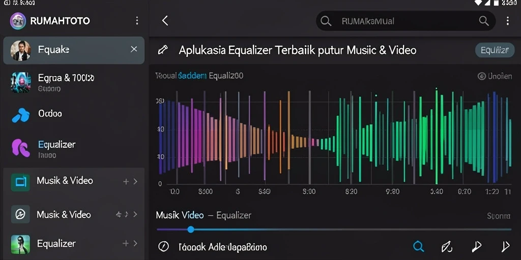 Tampilan intuitif RUMAHTOTO untuk pengaturan Equalizer.